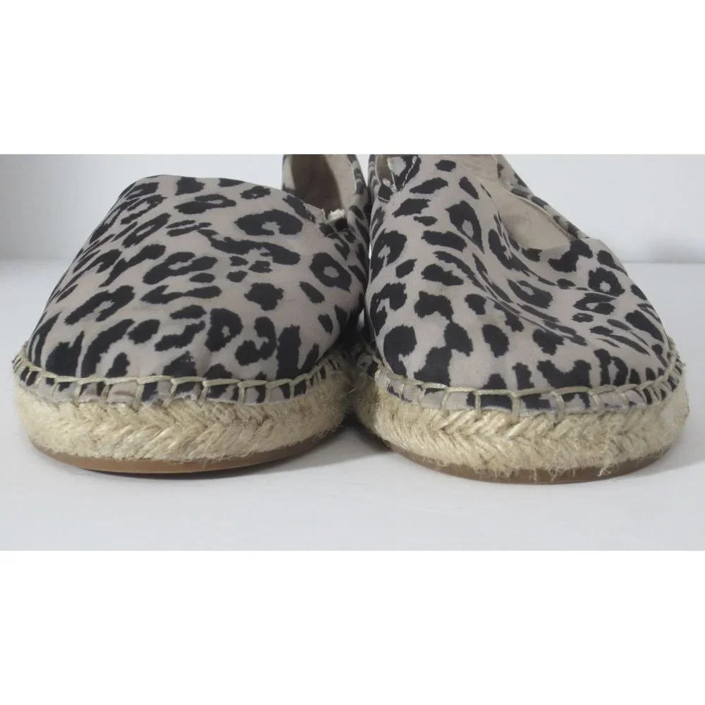 Sanctuary Leopard 7 Leather Espadrille Slip On Shoes